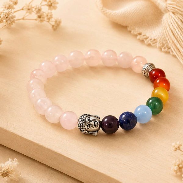 Rose Quartz With 7 Chakra