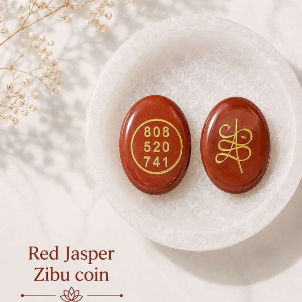Red Jasper Zibu Coin For Wealth & Prosperity