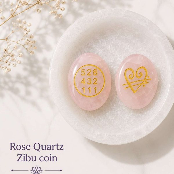 Rose Quartz Zibu coin for relationship