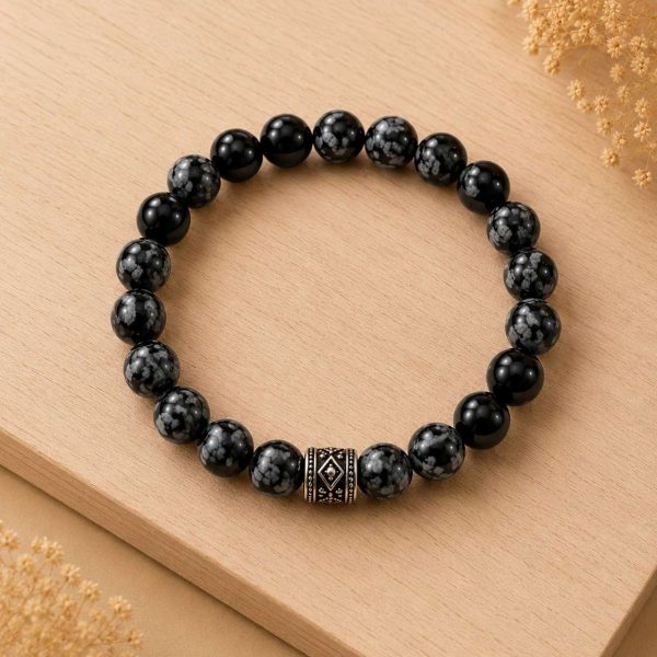 Snowflake Obsidian Bracelet