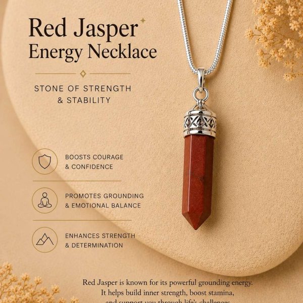 Reiki Healing Red Jasper Pencil Pendant