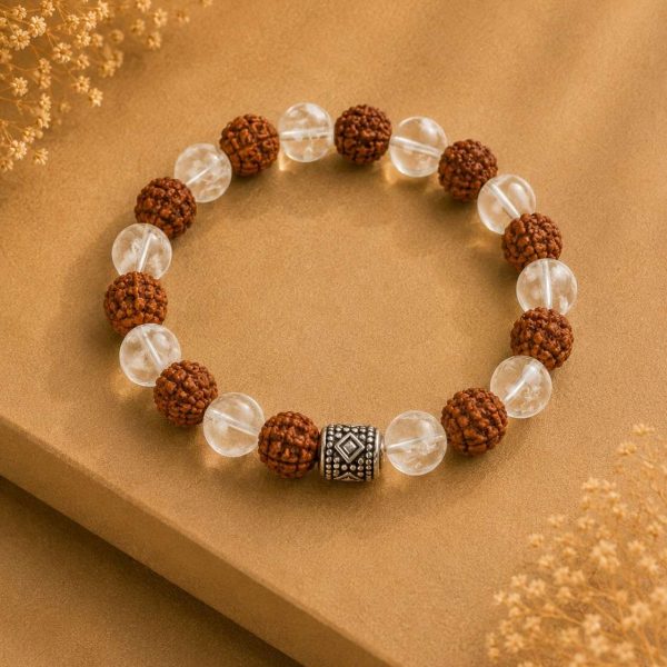 Rudraksha with clear quartz