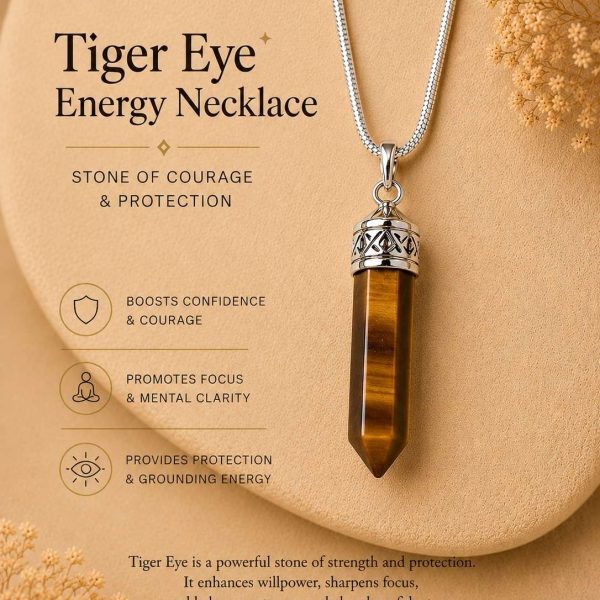 Reiki Healing Tiger Eye Pencil Pendant