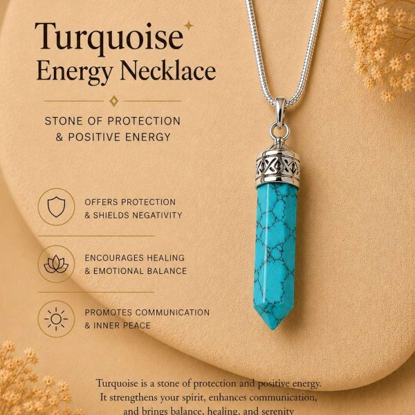 Reiki Healing Turquoise Pencil Pendant